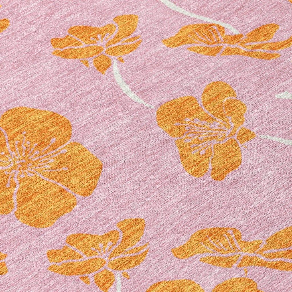 LOOMLAN Rugs Inoa Pink Washable Indoor-Outdoor Rug