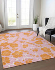 LOOMLAN Rugs Inoa Pink Washable Indoor-Outdoor Rug