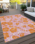 LOOMLAN Rugs Inoa Pink Washable Indoor-Outdoor Rug