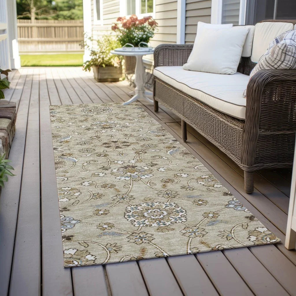 LOOMLAN Rugs Irene Beige Washable Indoor-Outdoor Rug