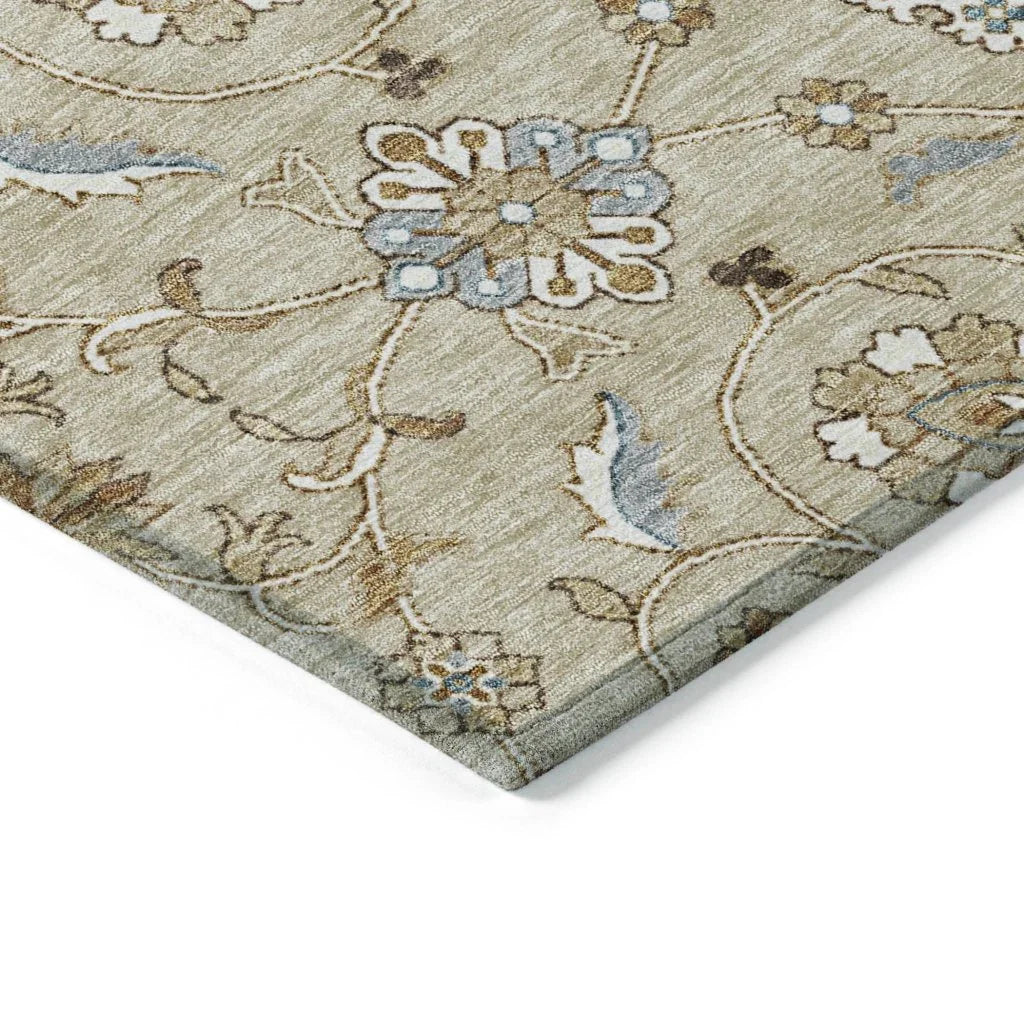 LOOMLAN Rugs Irene Beige Washable Indoor-Outdoor Rug
