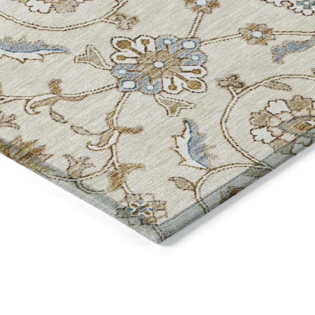 LOOMLAN Rugs Irene Ivory Washable Indoor-Outdoor Rug