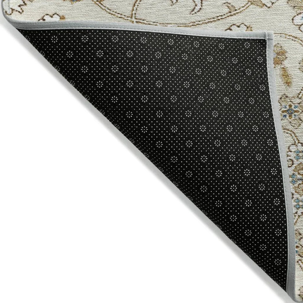 LOOMLAN Rugs Irene Ivory Washable Indoor-Outdoor Rug