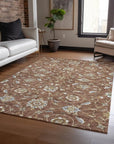 LOOMLAN Rugs Irene Orange Washable Indoor-Outdoor Rug