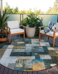 LOOMLAN Rugs Iris Teal Washable Indoor-Outdoor Rug