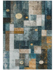 LOOMLAN Rugs Iris Teal Washable Indoor-Outdoor Rug