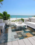 LOOMLAN Rugs Iris Teal Washable Indoor-Outdoor Rug