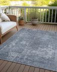 LOOMLAN Rugs Isadorae Blue Washable Indoor-Outdoor Rug