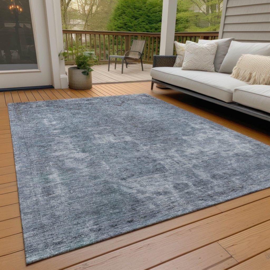 LOOMLAN Rugs Isadorae Blue Washable Indoor-Outdoor Rug