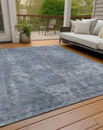 LOOMLAN Rugs Isadorae Blue Washable Indoor-Outdoor Rug