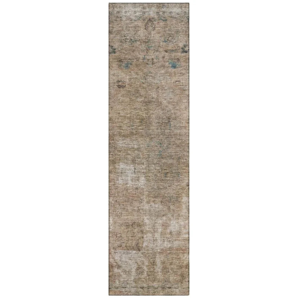 LOOMLAN Rugs Isadorae Brown Washable Indoor-Outdoor Rug