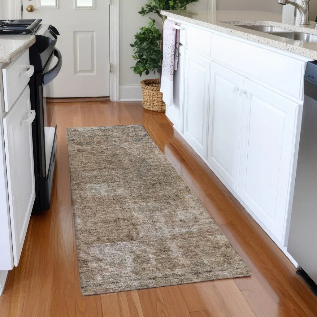 LOOMLAN Rugs Isadorae Brown Washable Indoor-Outdoor Rug