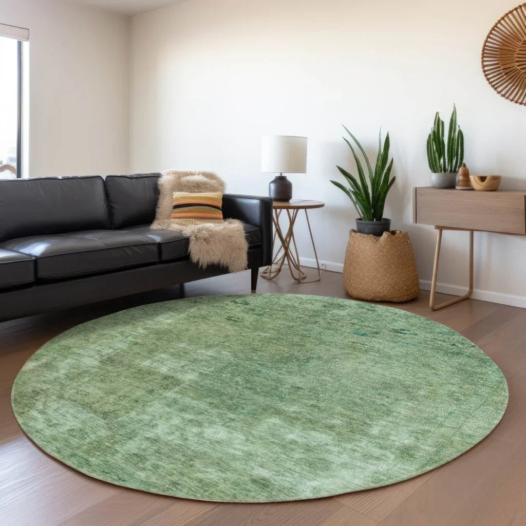 LOOMLAN Rugs Isadorae Green Washable Indoor-Outdoor Rug