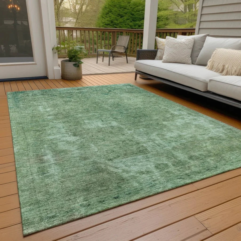 LOOMLAN Rugs Isadorae Green Washable Indoor-Outdoor Rug