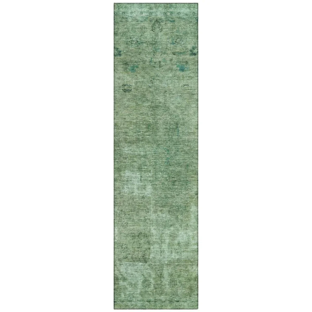 LOOMLAN Rugs Isadorae Green Washable Indoor-Outdoor Rug