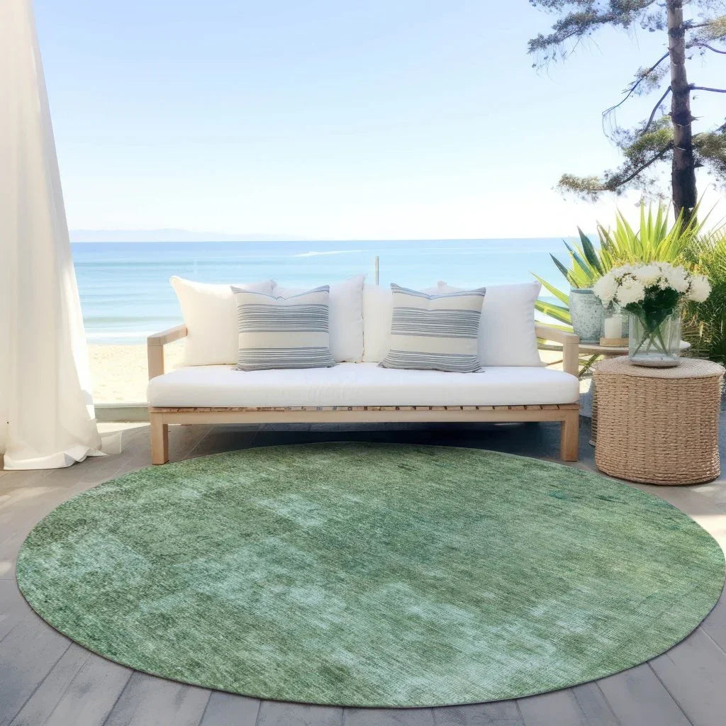 LOOMLAN Rugs Isadorae Green Washable Indoor-Outdoor Rug