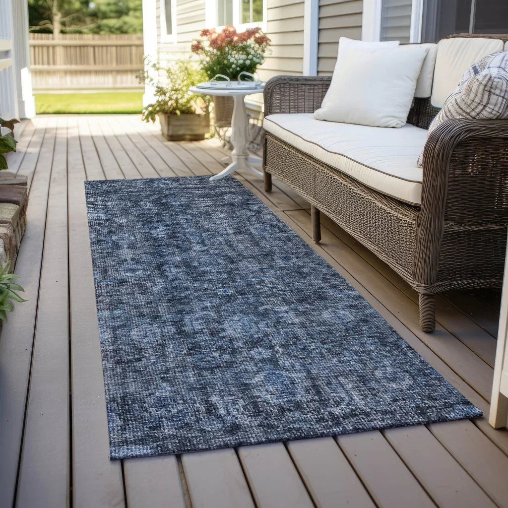 LOOMLAN Rugs Jane Blue Washable Indoor-Outdoor Rug