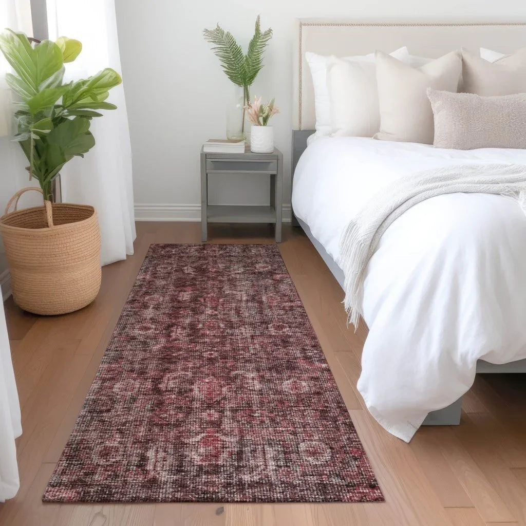 LOOMLAN Rugs Jane Pink Washable Indoor-Outdoor Rug
