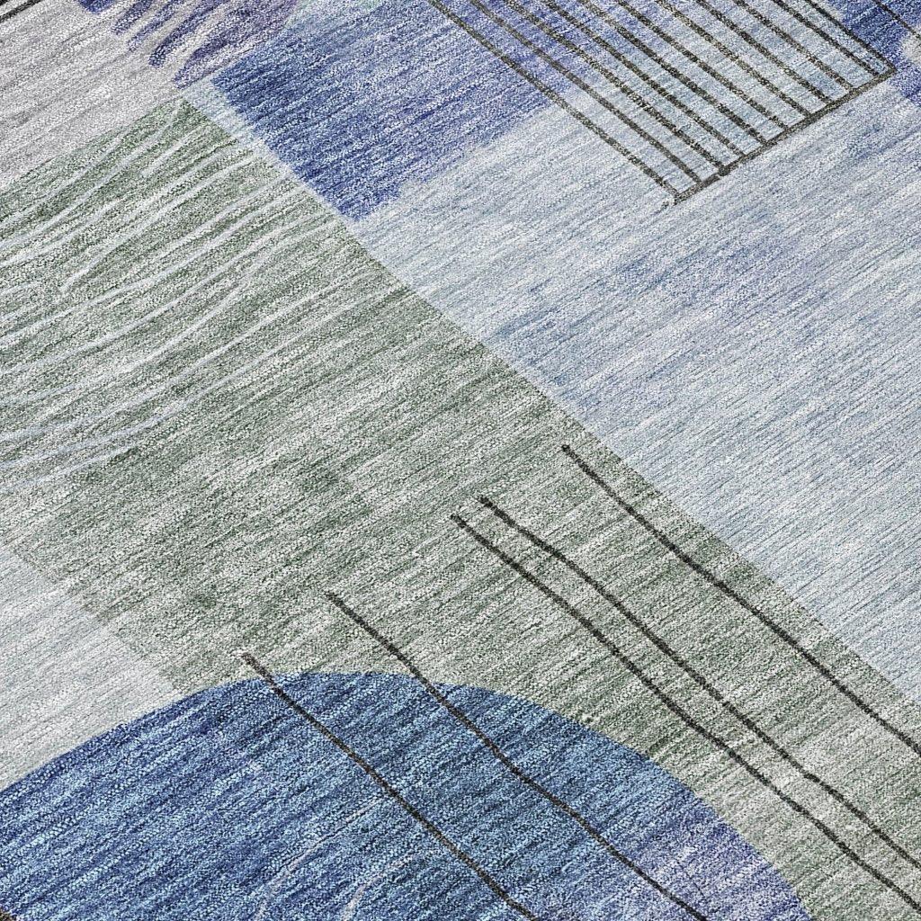LOOMLAN Rugs Jude Blue Washable Indoor-Outdoor Rug