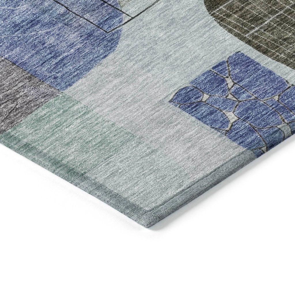 LOOMLAN Rugs Jude Blue Washable Indoor-Outdoor Rug