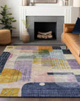 LOOMLAN Rugs Jude Purple Washable Indoor-Outdoor Rug