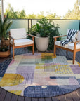 LOOMLAN Rugs Jude Purple Washable Indoor-Outdoor Rug