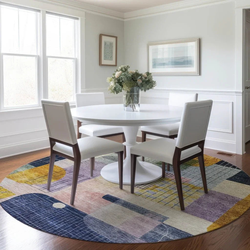 LOOMLAN Rugs Jude Purple Washable Indoor-Outdoor Rug