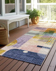 LOOMLAN Rugs Jude Purple Washable Indoor-Outdoor Rug