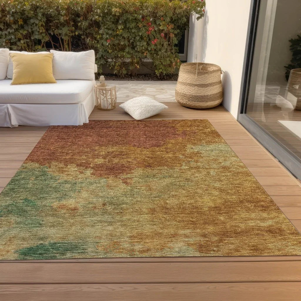 LOOMLAN Rugs Julian Orange Washable Indoor-Outdoor Rug