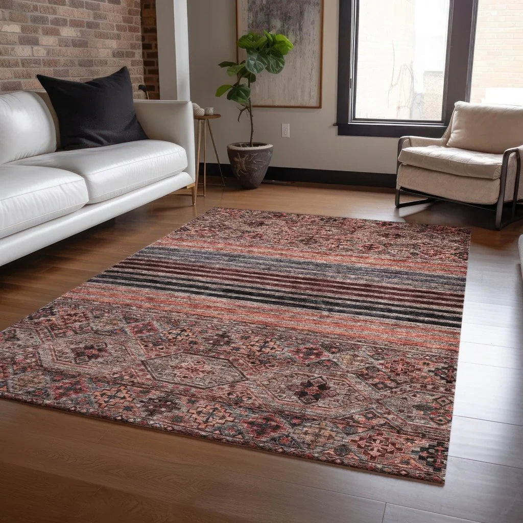 LOOMLAN Rugs Julissara Orange Washable Indoor-Outdoor Rug