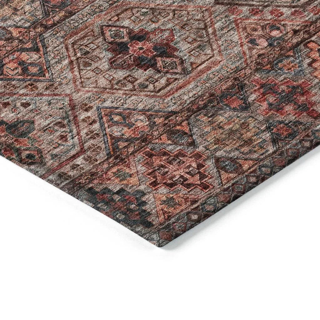 LOOMLAN Rugs Julissara Orange Washable Indoor-Outdoor Rug