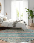 LOOMLAN Rugs Julissara Teal Washable Indoor-Outdoor Rug