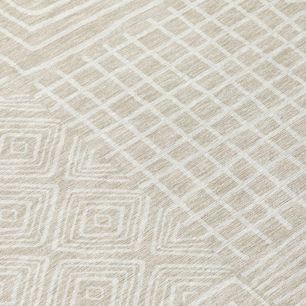 LOOMLAN Rugs Junia Beige Washable Indoor-Outdoor Rug