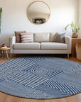 LOOMLAN Rugs Junia Blue Washable Indoor-Outdoor Rug