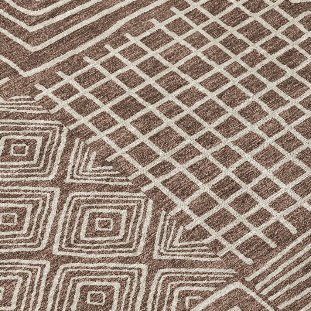 LOOMLAN Rugs Junia Brown Washable Indoor-Outdoor Rug