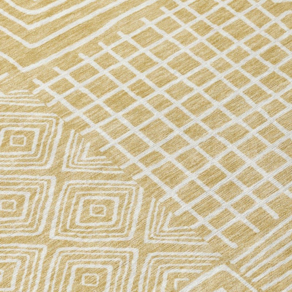 LOOMLAN Rugs Junia Gold Washable Indoor-Outdoor Rug