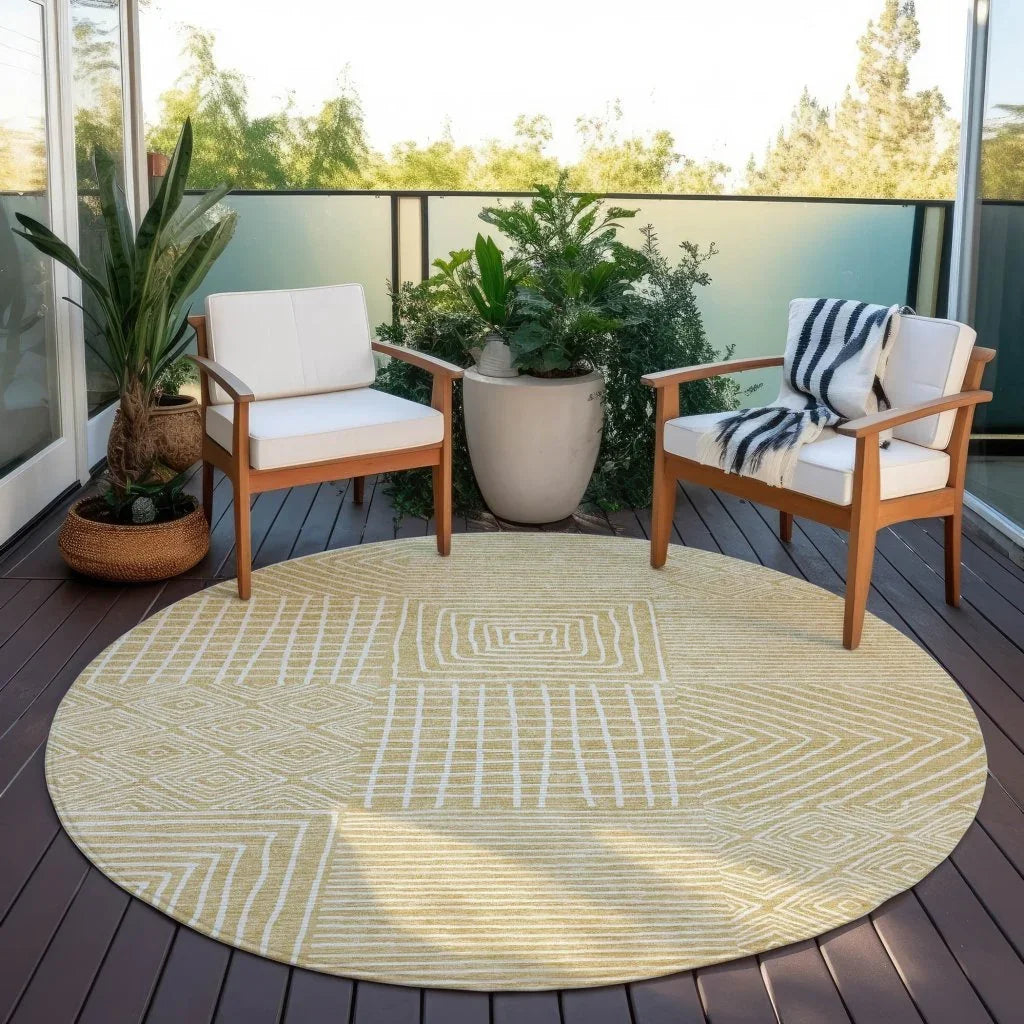 LOOMLAN Rugs Junia Gold Washable Indoor-Outdoor Rug