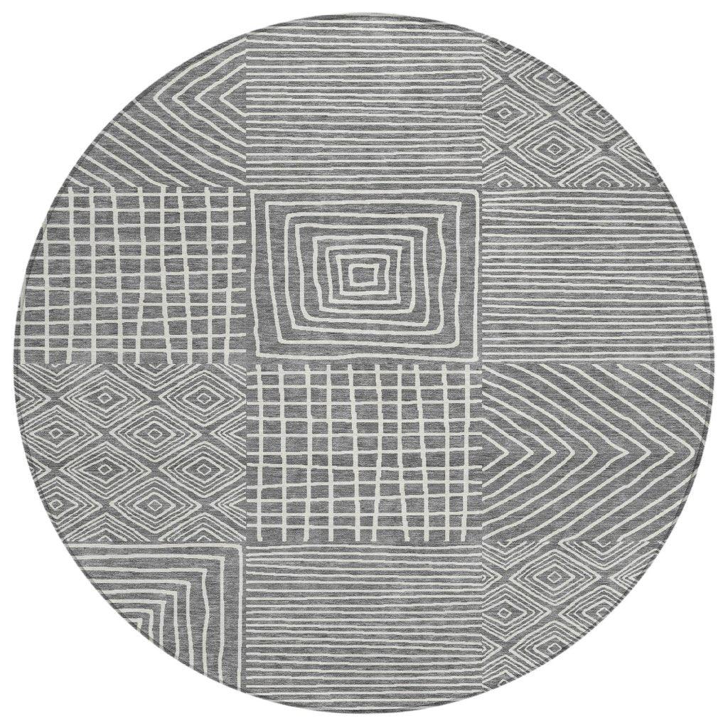 LOOMLAN Rugs Junia Gray Washable Indoor-Outdoor Rug