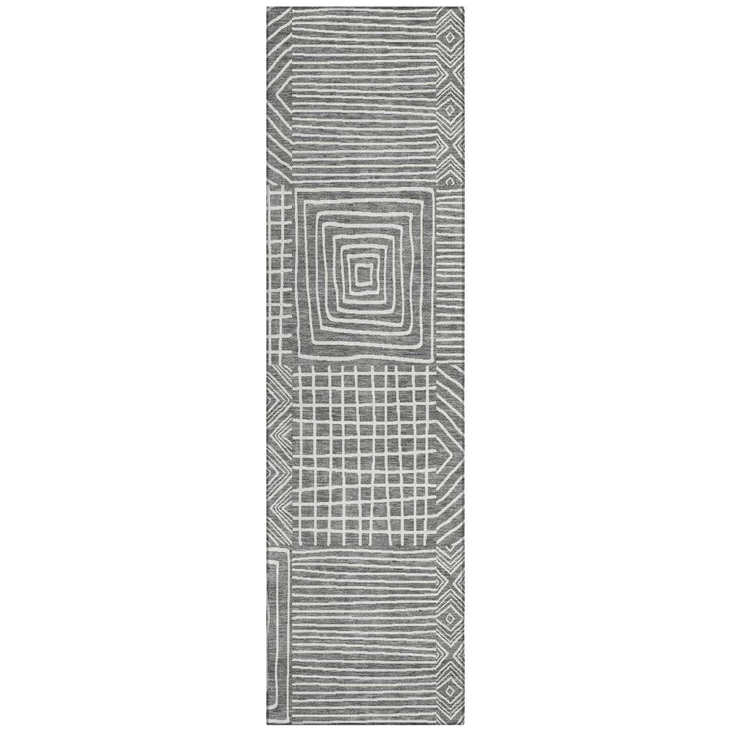 LOOMLAN Rugs Junia Gray Washable Indoor-Outdoor Rug