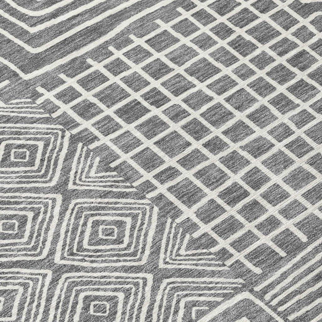 LOOMLAN Rugs Junia Gray Washable Indoor-Outdoor Rug