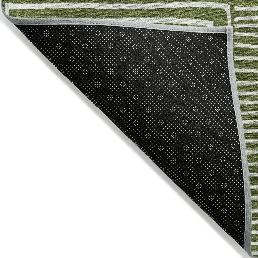 LOOMLAN Rugs Junia Green Washable Indoor-Outdoor Rug
