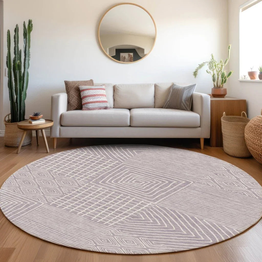 LOOMLAN Rugs Junia Purple Washable Indoor-Outdoor Rug