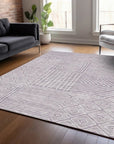 LOOMLAN Rugs Junia Purple Washable Indoor-Outdoor Rug