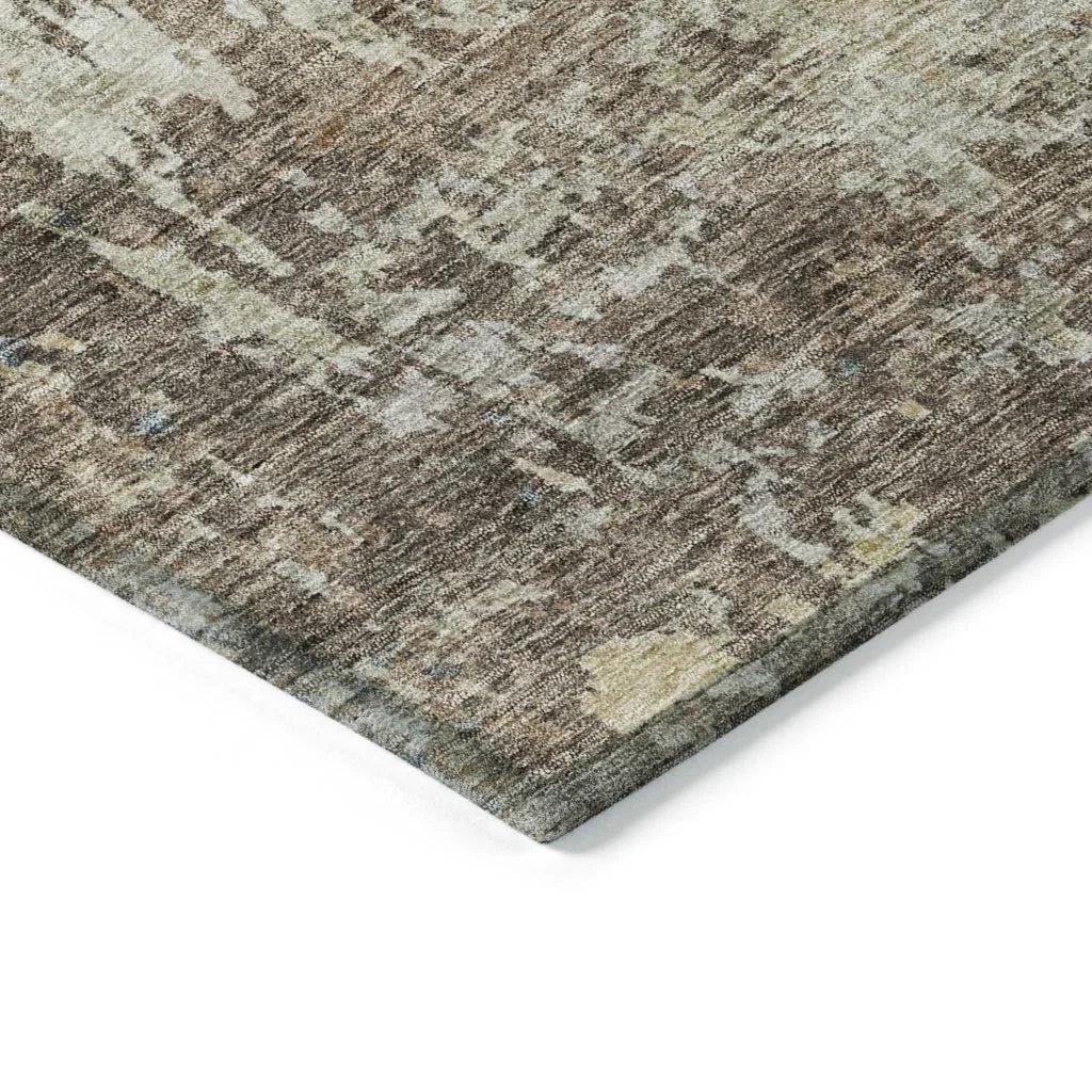 LOOMLAN Rugs Kairi Brown Washable Indoor-Outdoor Rug