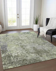 LOOMLAN Rugs Kairi Green Washable Indoor-Outdoor Rug