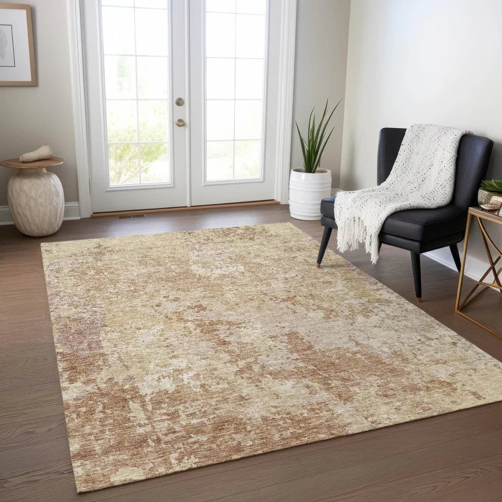 LOOMLAN Rugs Kairi Orange Washable Indoor-Outdoor Rug
