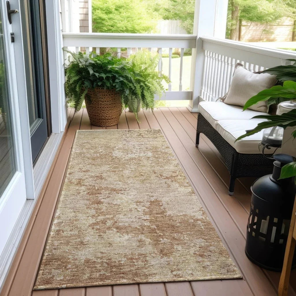 LOOMLAN Rugs Kairi Orange Washable Indoor-Outdoor Rug