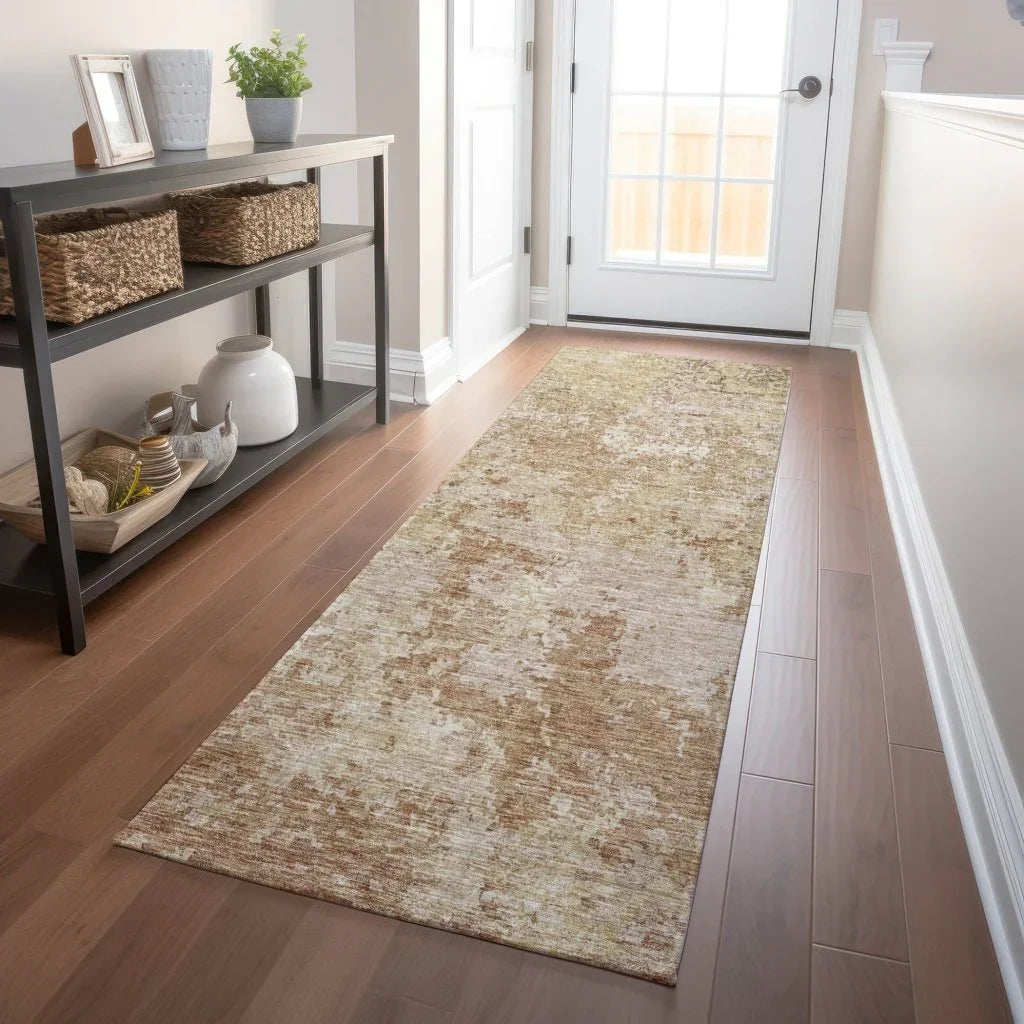 LOOMLAN Rugs Kairi Orange Washable Indoor-Outdoor Rug