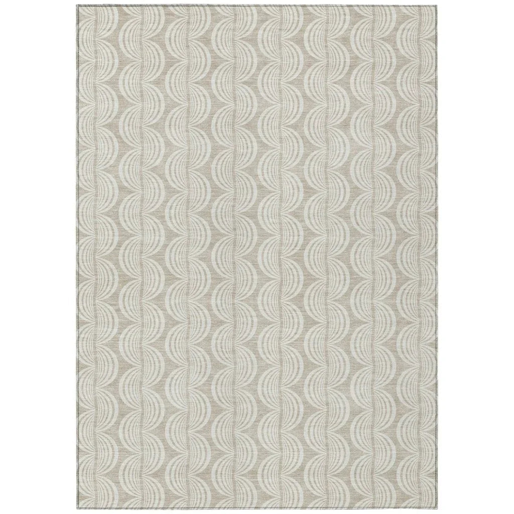 LOOMLAN Rugs Kairova Beige Washable Indoor-Outdoor Rug