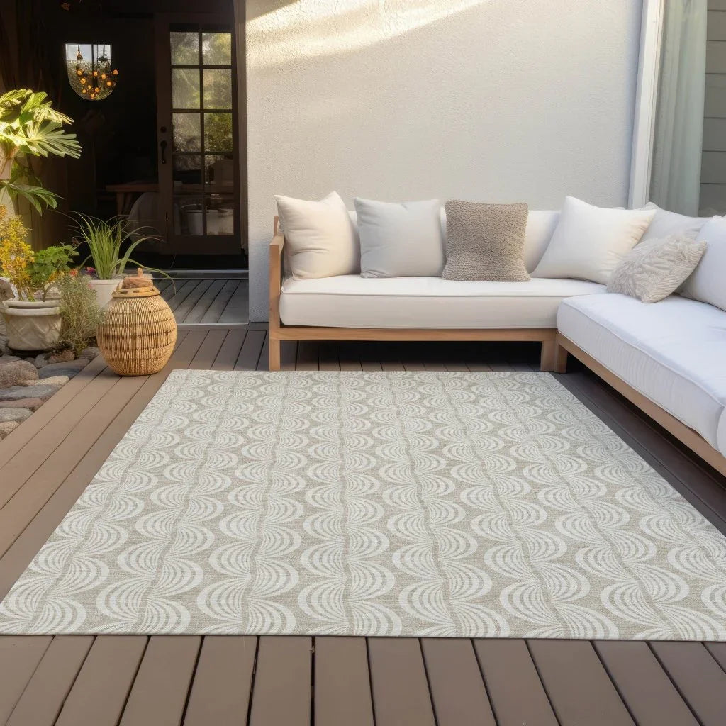 LOOMLAN Rugs Kairova Beige Washable Indoor-Outdoor Rug